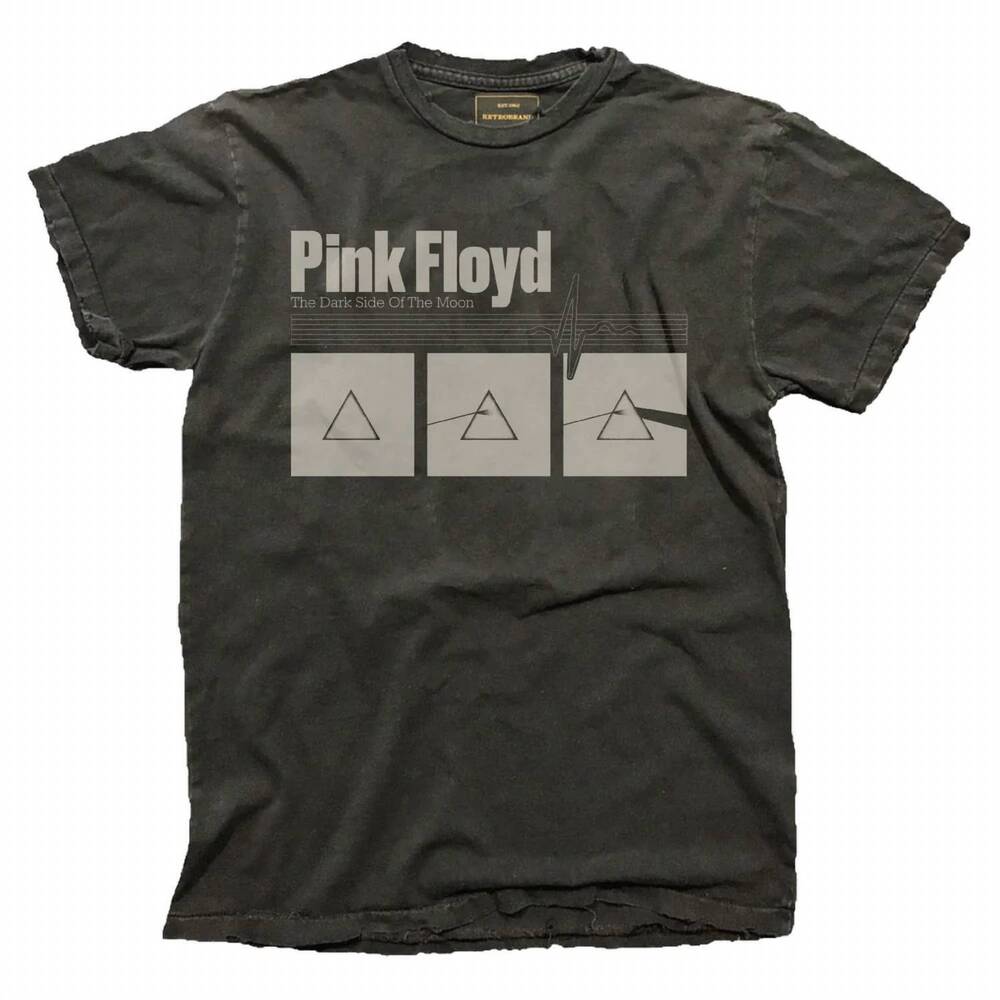 NEW THE ORIGINAL RETRO BRAND men's pink floyd cropped label tee in black